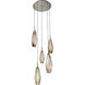 Aalto LED 19.8 inch Beige Silver Chandelier Ceiling Light in Optic Rib Bronze, Metallic Beige Silver, 2700K LED, Round Multi-Port